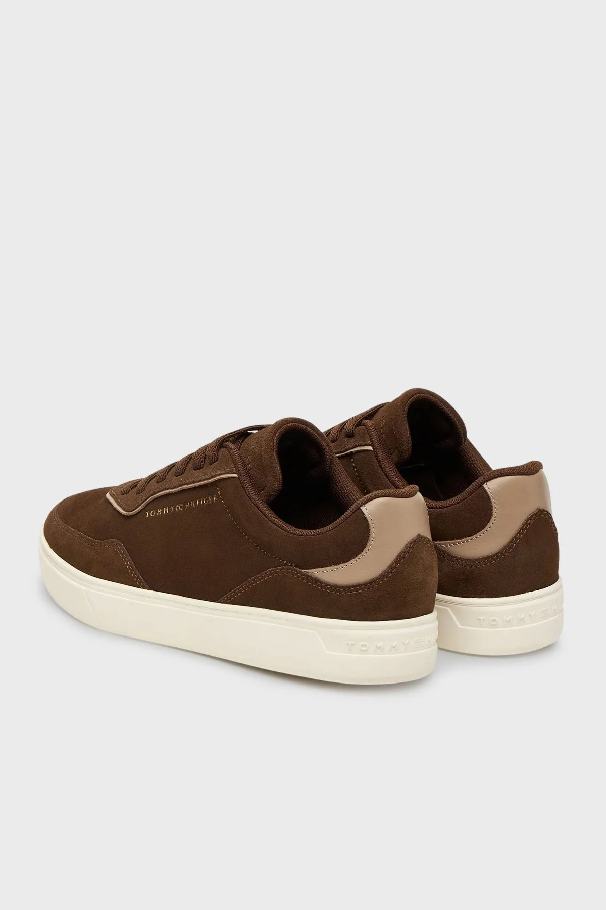 Tommy Hilfiger Süet Deri Logolu Bağcıklı Sneaker Bayan Ayakkabı W0FW09050 GV0 KAHVE - 5