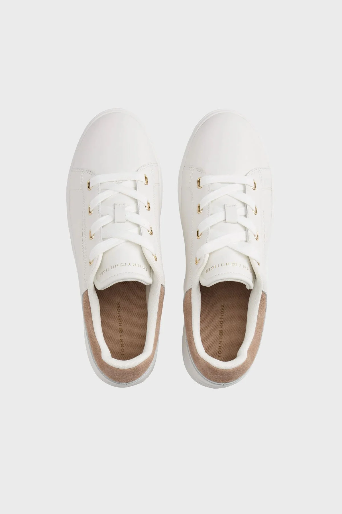 Tommy Hilfiger Süet Detaylı Deri Sneaker Kadın Ayakkabı FW0FW08816 YBL BEYAZ - 3
