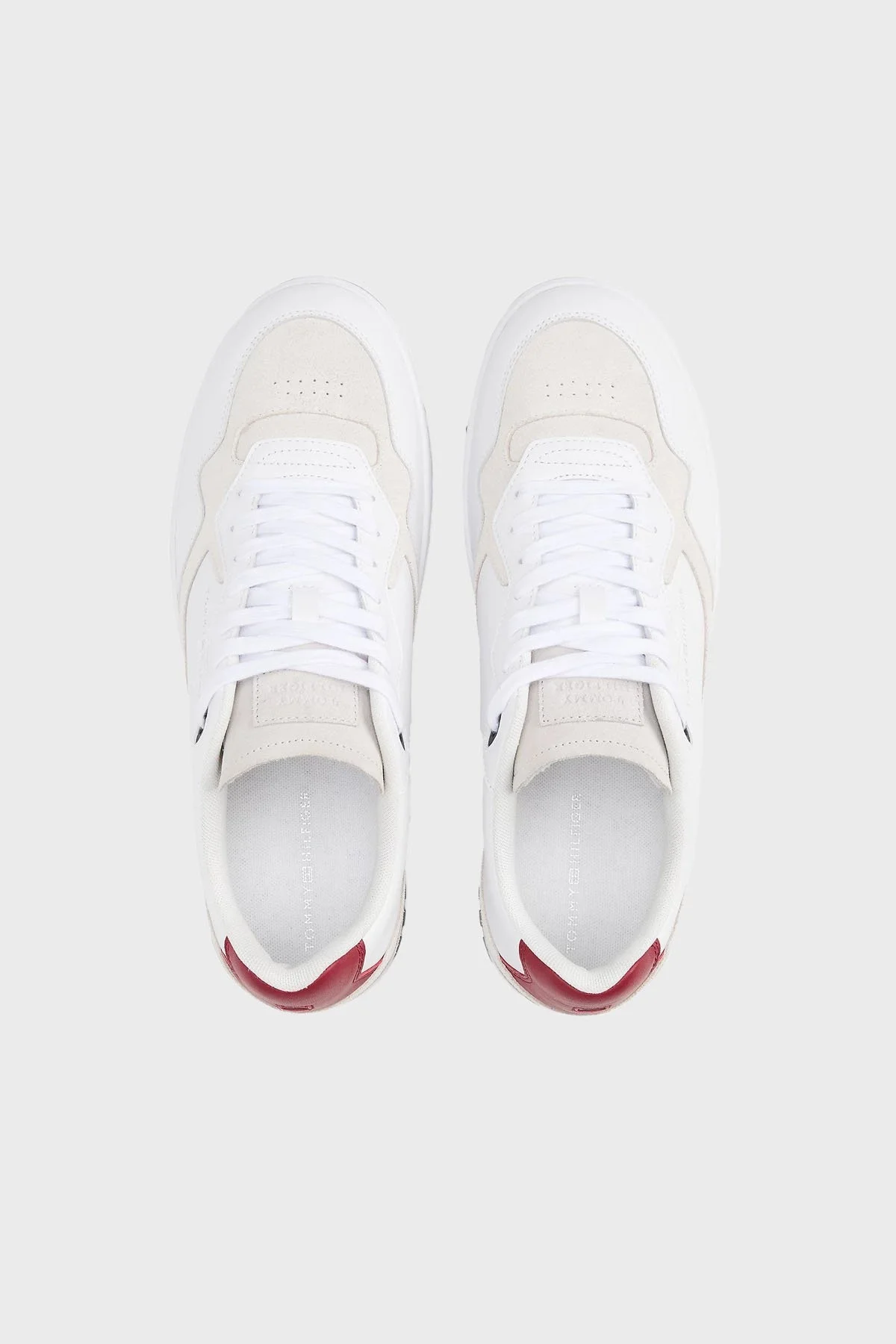 Tommy Hilfiger Süet Detaylı Deri Sneaker Erkek Ayakkabı FM0FM05490 YBS BEYAZ - 11