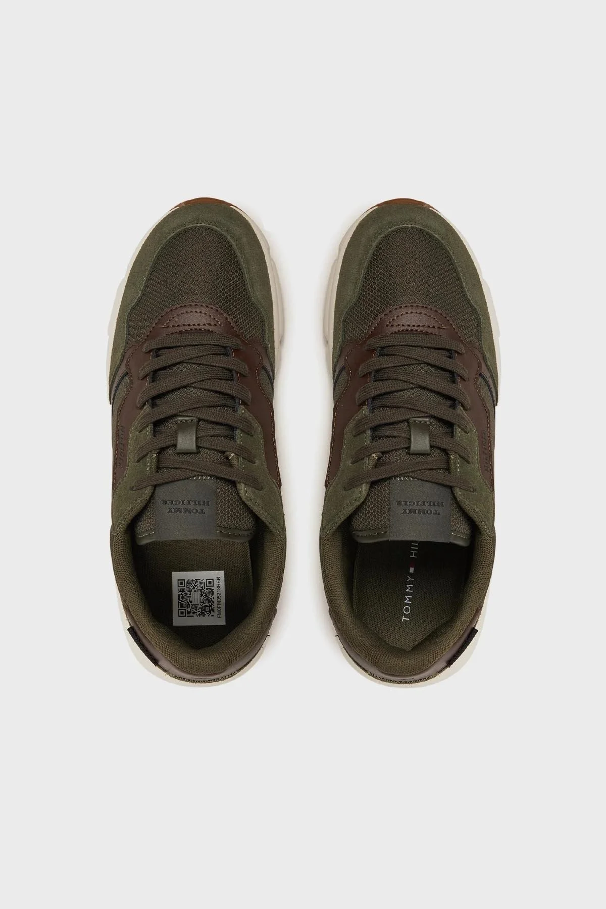 Tommy Hilfiger Süet Logolu Sneaker Erkek Ayakkabı FM0FM05218 RBN KOYU HAKİ - 9