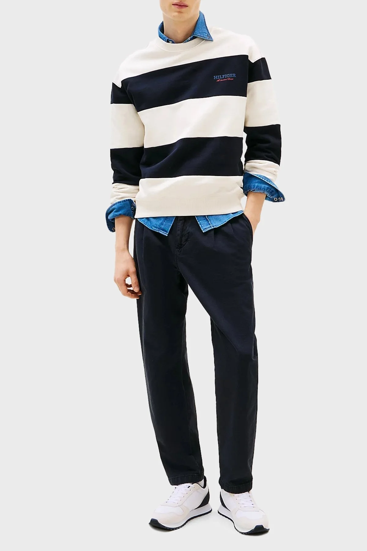 Tommy Hilfiger Süet Logolu Sneaker Erkek Ayakkabı FM0FM05465 YBS BEYAZ - 9