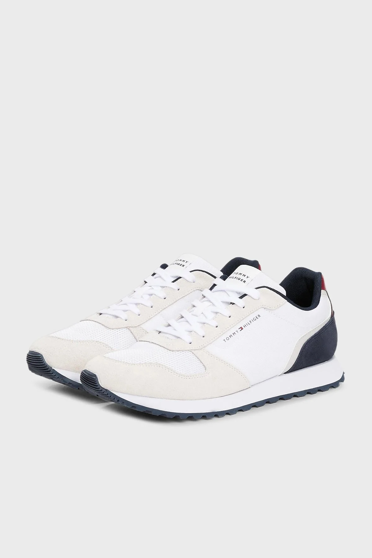 Tommy Hilfiger Süet Logolu Sneaker Erkek Ayakkabı FM0FM05465 YBS BEYAZ - 10