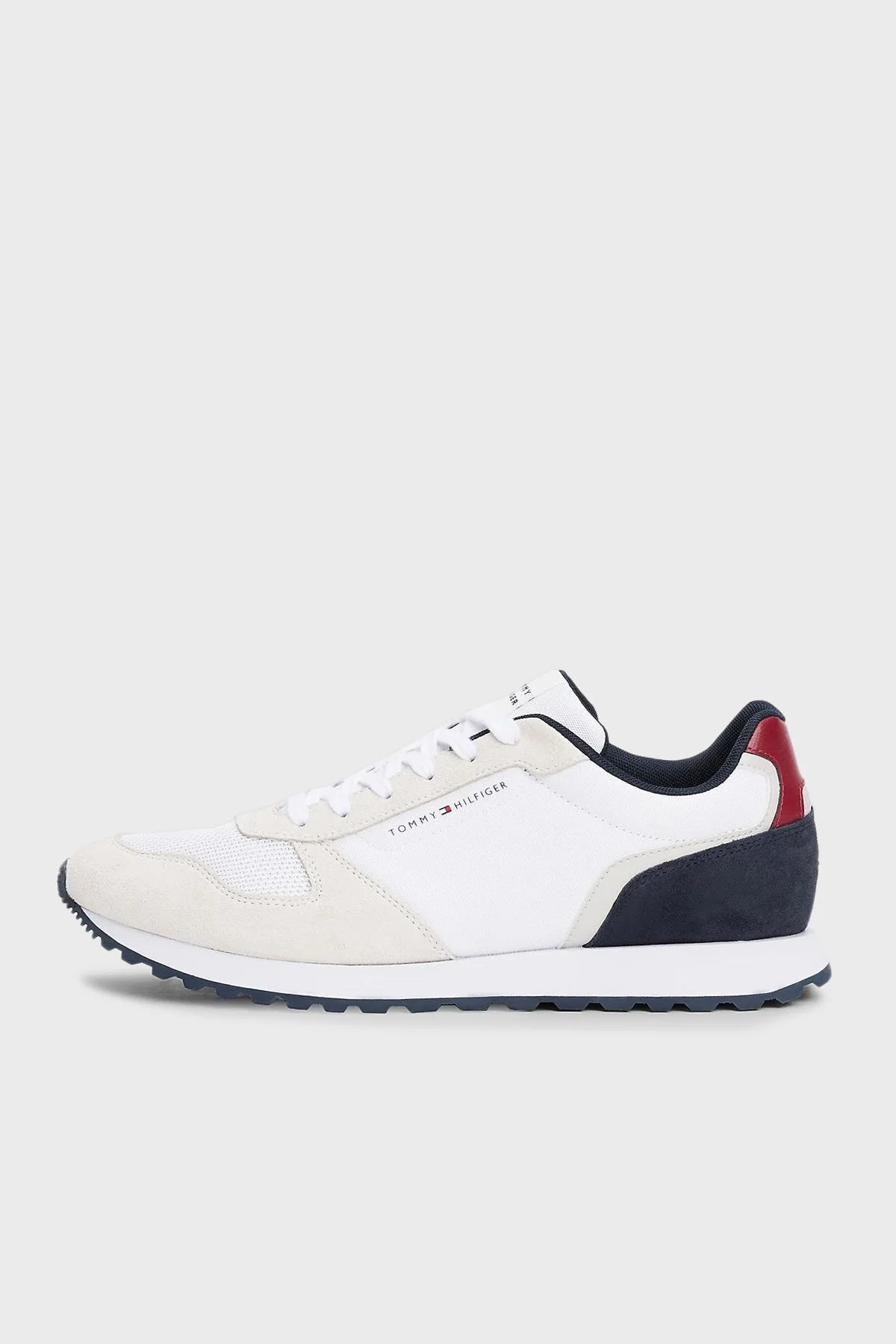 Tommy Hilfiger Süet Logolu Sneaker Erkek Ayakkabı FM0FM05465 YBS BEYAZ - 11