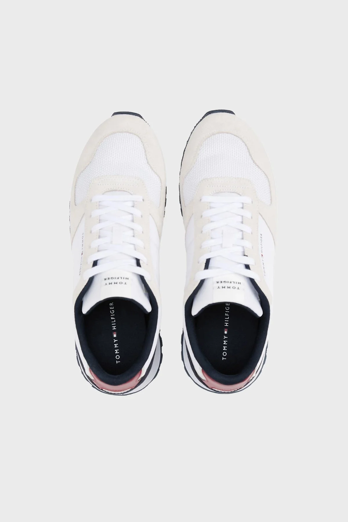 Tommy Hilfiger Süet Logolu Sneaker Erkek Ayakkabı FM0FM05465 YBS BEYAZ - 12