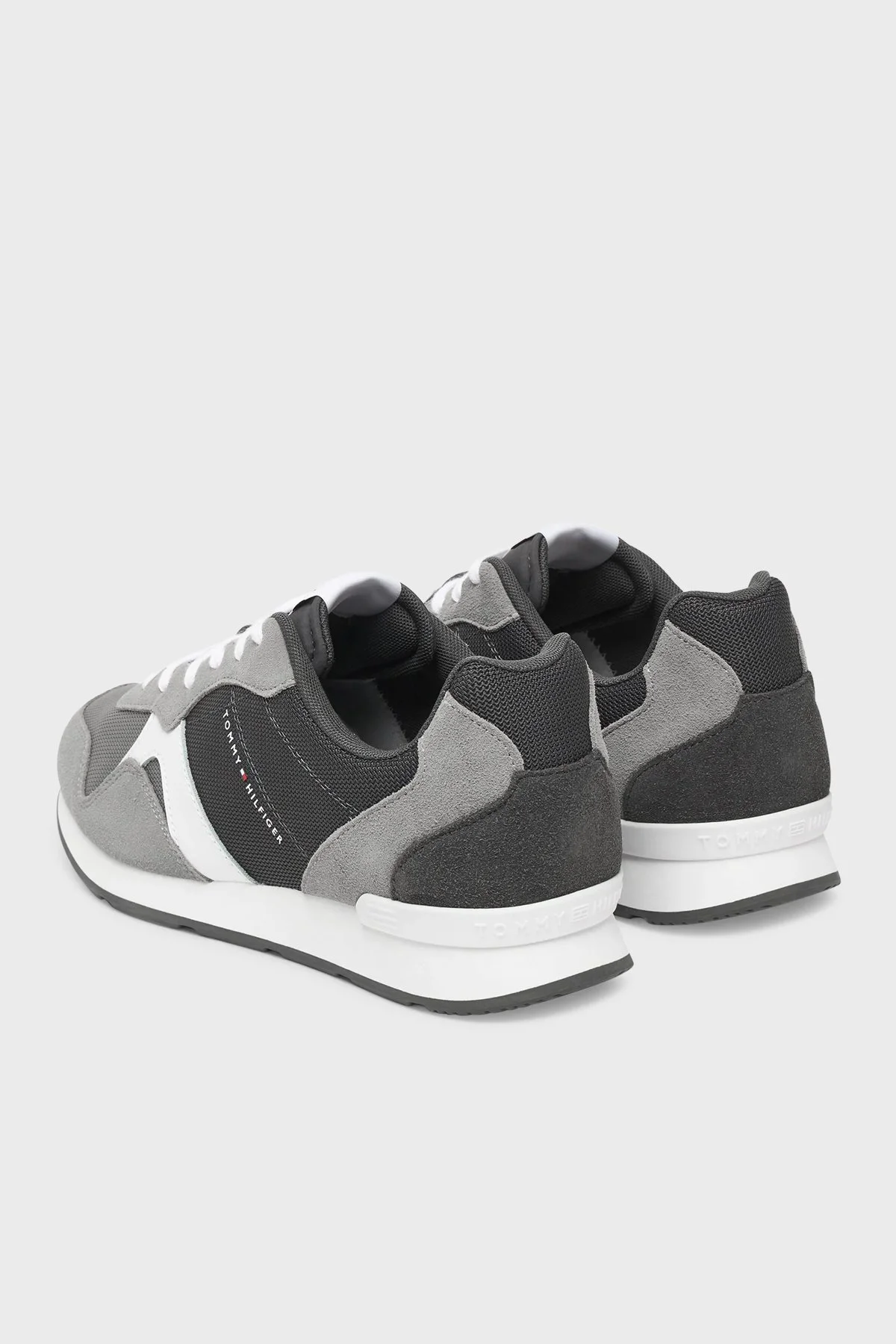 Tommy Hilfiger Süet Logolu Sneaker Erkek Ayakkabı FM0FM05679 PRY GRİ - 4