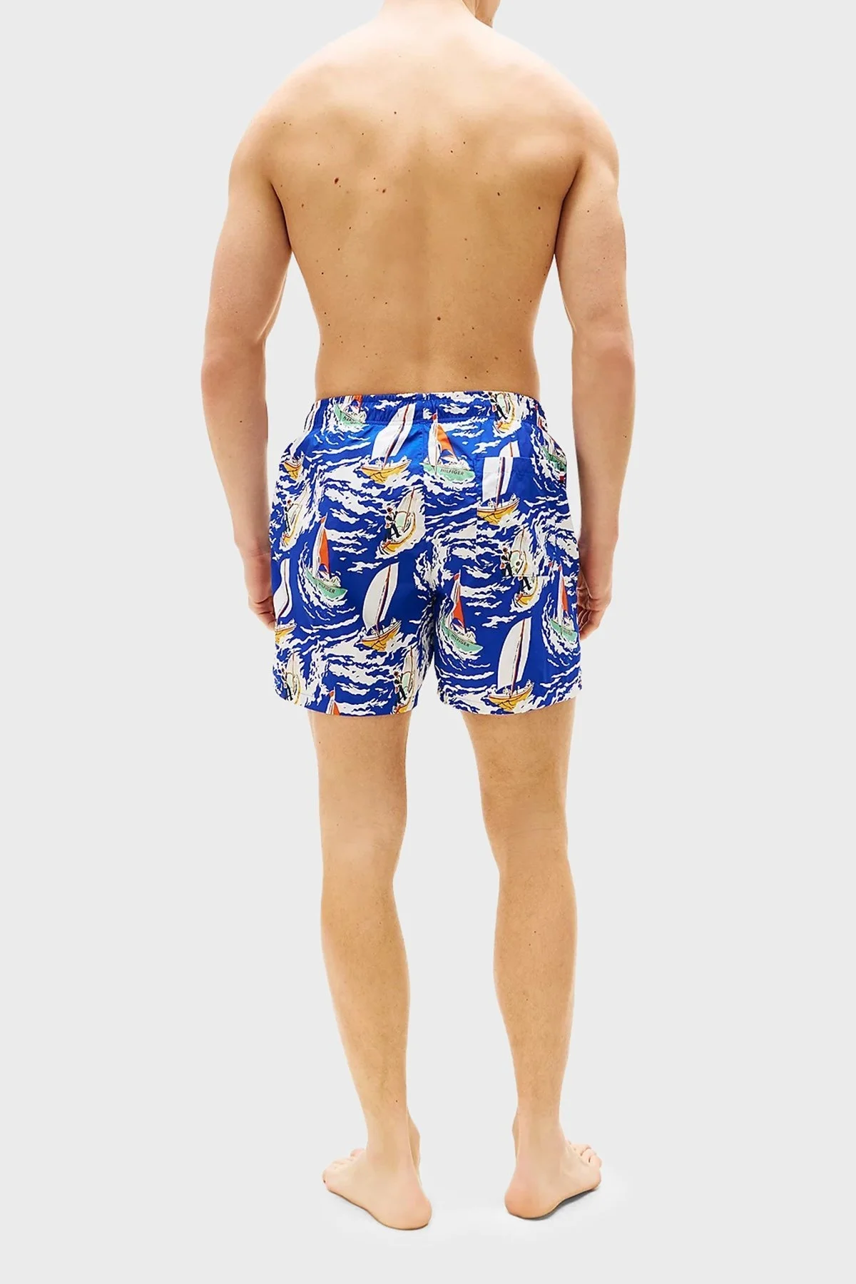 Tommy Hilfiger Tamamı Desenli Regular Fit Cepli Erkek Mayo Short UM0UM03491 0K8 MAVİ-BEYAZ - 9