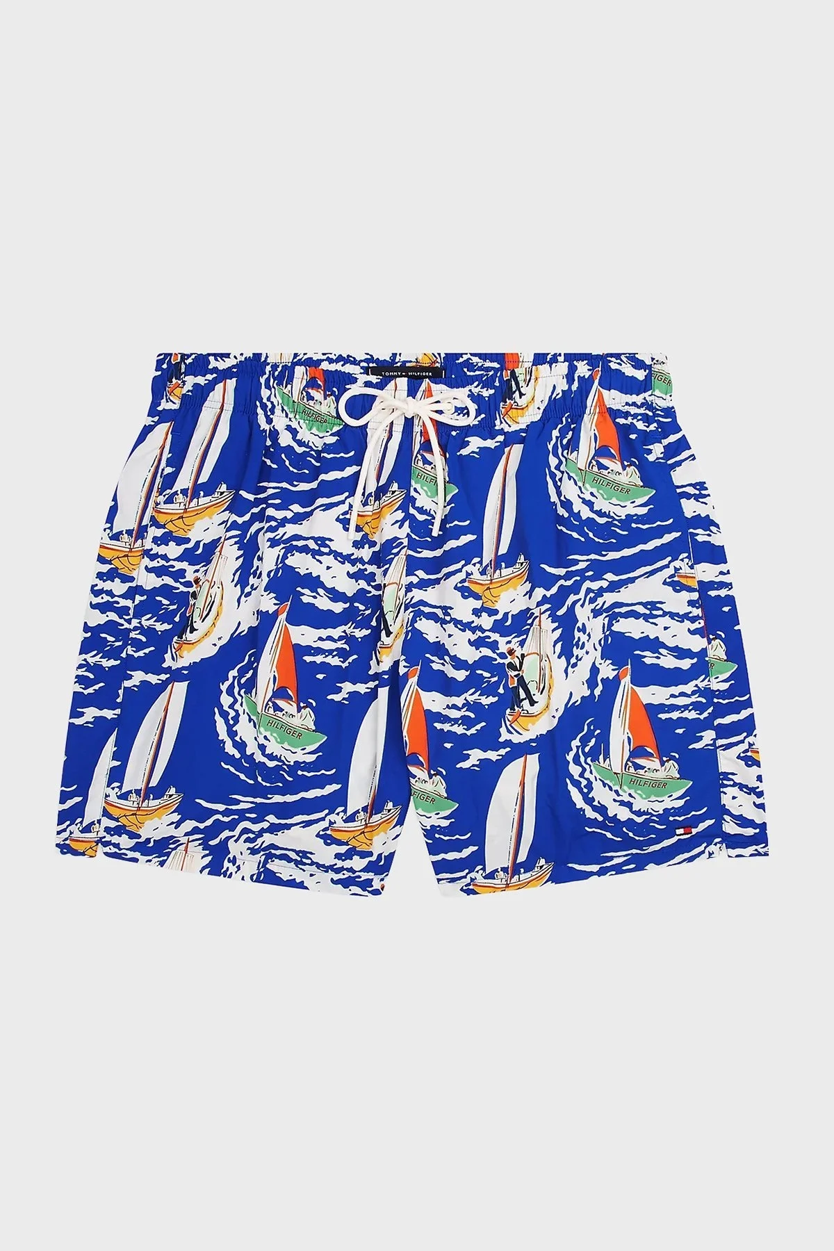 Tommy Hilfiger Tamamı Desenli Regular Fit Cepli Erkek Mayo Short UM0UM03491 0K8 MAVİ-BEYAZ - 10