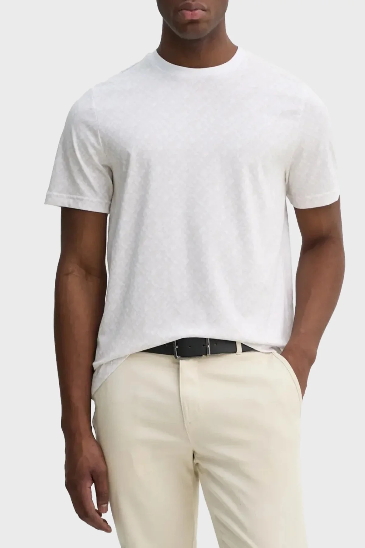 Tommy Hilfiger Tamamı Logolu % 100 Pamuk Regular Fit Bisiklet Yaka Erkek T Shirt MW0MW39251 YBL BEYAZ - 6