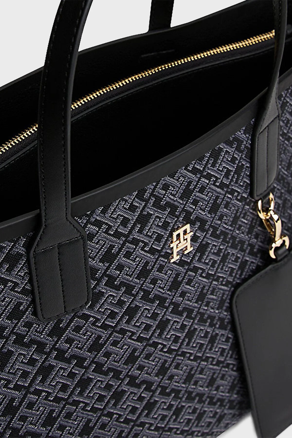 Tommy Hilfiger Tamamı Logolu Çıkarılabilir Askılı Bayan Çanta AW0AW17685 BDS SİYAH - 5