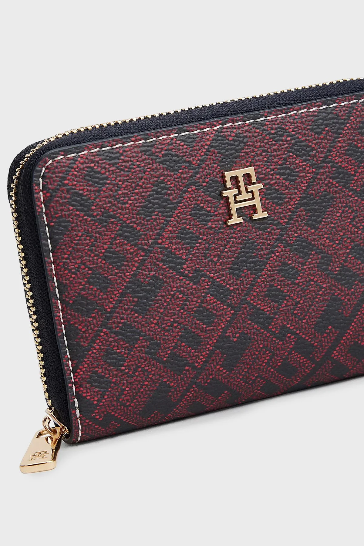 Tommy Hilfiger Tamamı Logolu Fermuarlı Bayan Cüzdan AW0AW17736 DW6 LACİVERT - 3