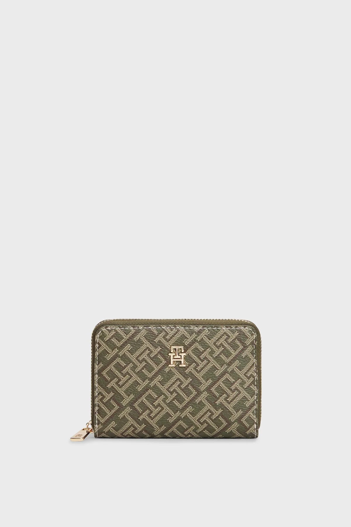 Tommy Hilfiger Tamamı Logolu Fermuarlı Bayan Cüzdan AW0AW17736 PLI YEŞİL - 1