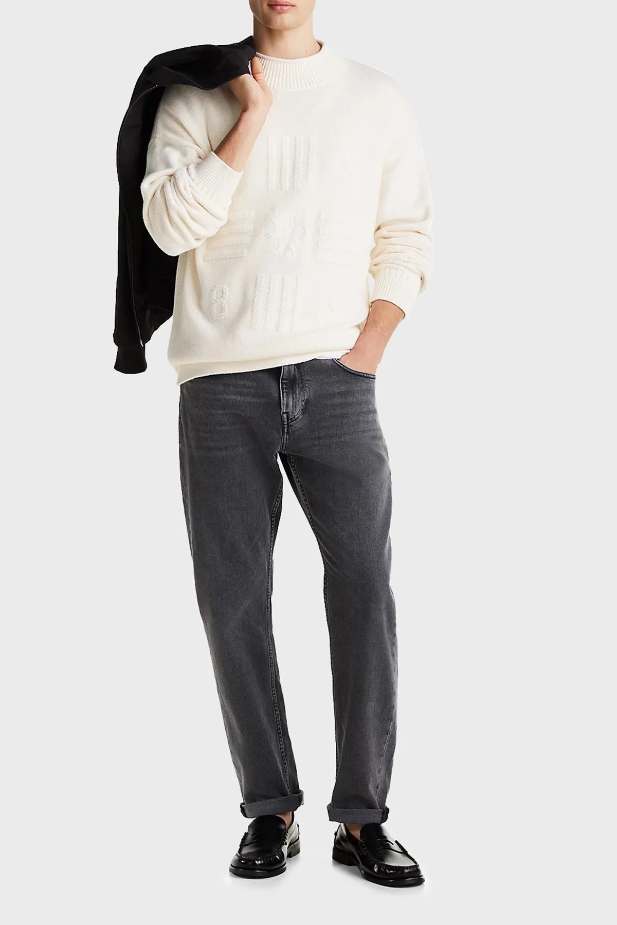 Tommy Hilfiger Tapered Fit Normal Bel Daralan Paça Jeans Erkek Kot Pantolon MW0MW39202 1B5 GRİ - 8