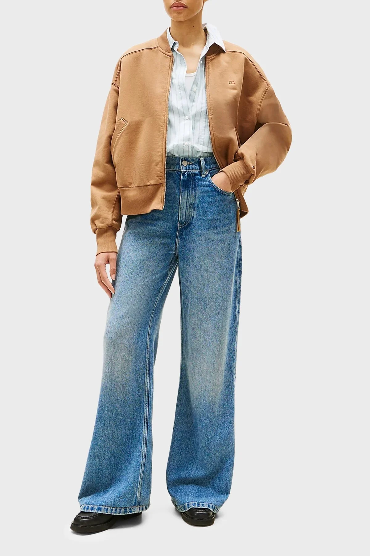 Tommy Hilfiger Wide Leg Yüksek Bel Geniş Paça Liyosel Jeans Bayan Kot Pantolon WW0WW46484 1A5 MAVİ - 2