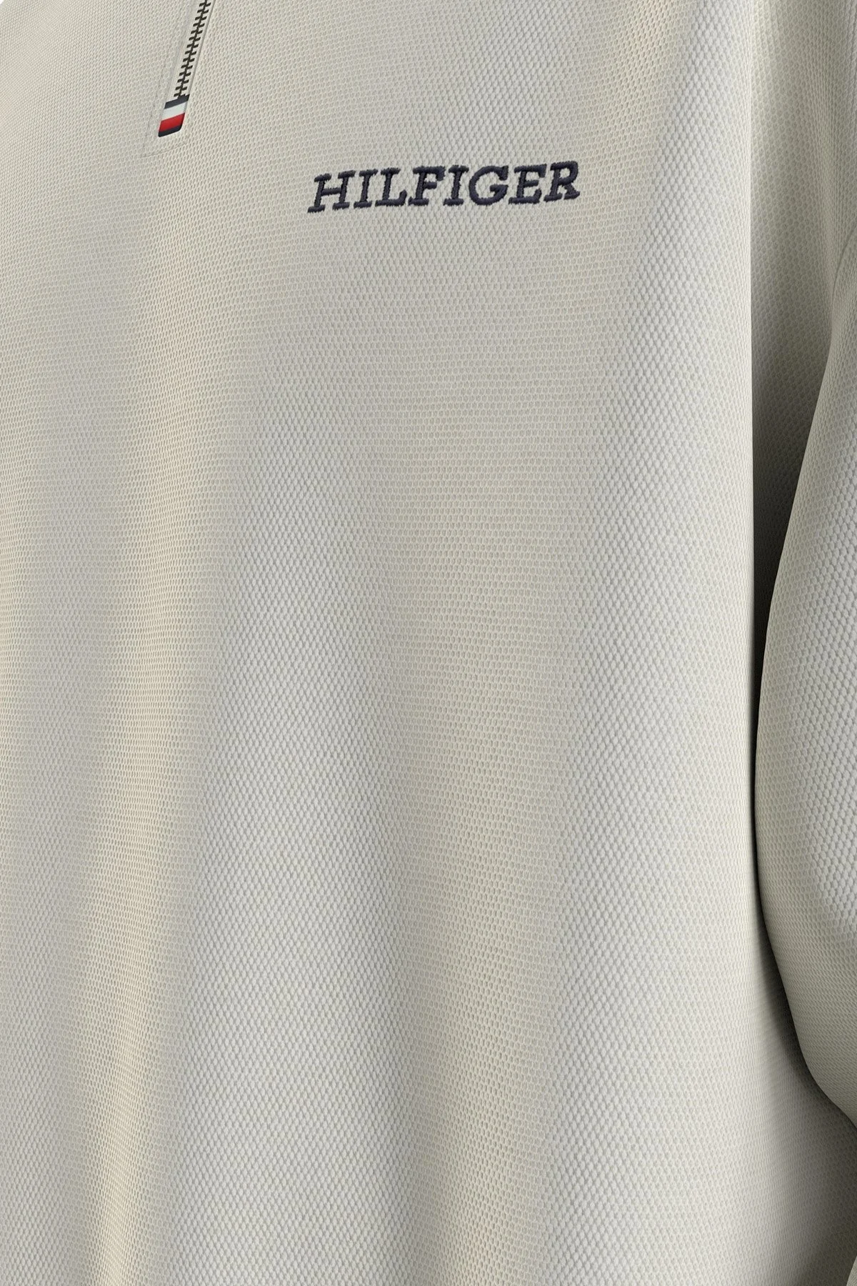 Tommy Hilfiger Yarım Fermuarlı Balıkçı Yaka Erkek Sweat MW0MW33637 YBI BEYAZ - 5