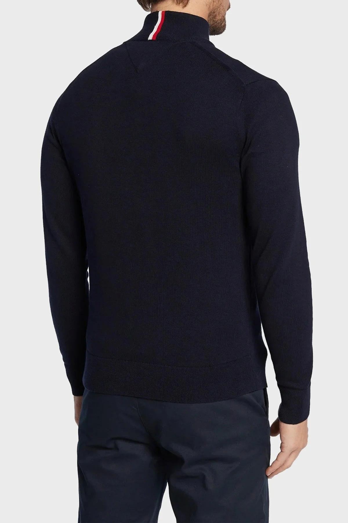 Tommy Hilfiger Yarım Fermuarlı Pamuk ve Kaşmir Karışımlı Regular Fit Erkek Kazak MW0MW28049 DW5 LACİVERT - 3