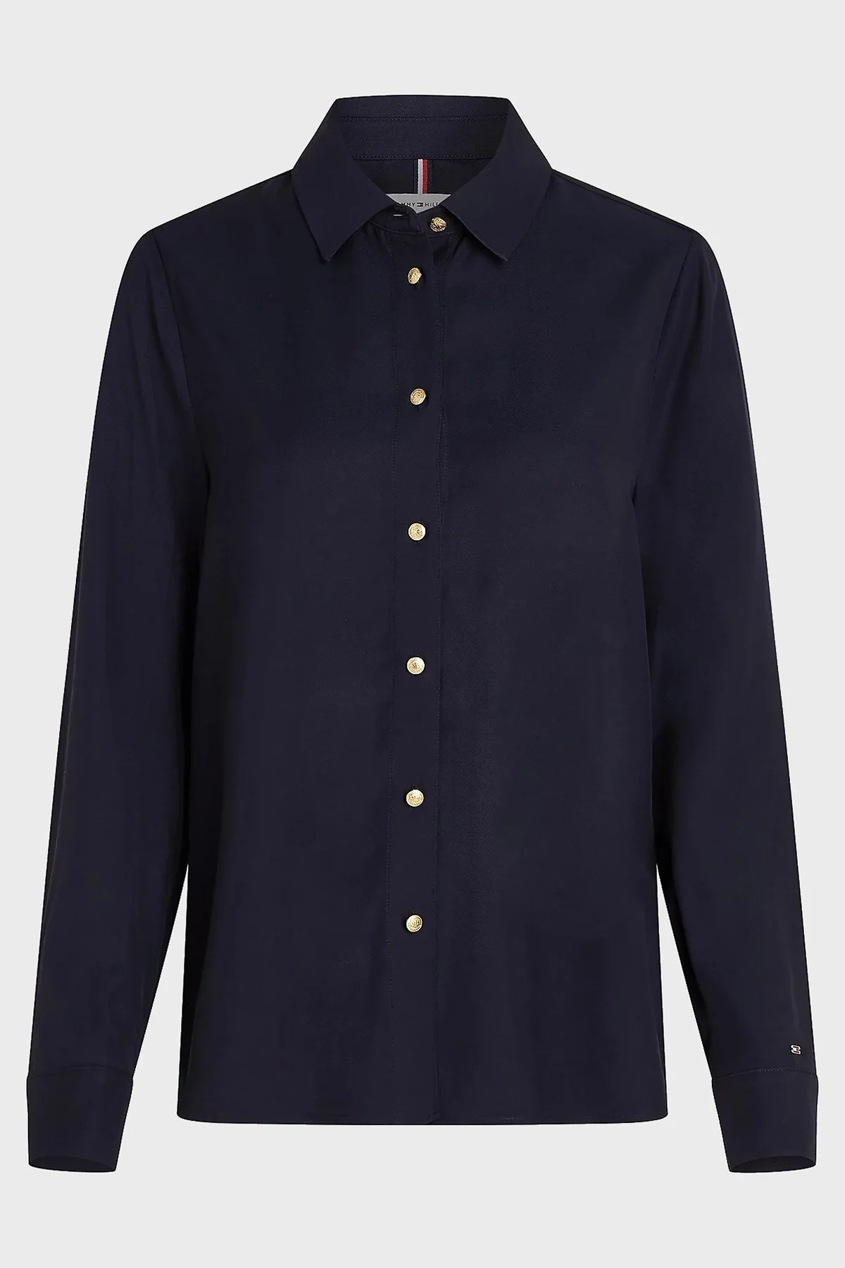 Tommy Hilfiger Yırtmaçlı Relaxed Fit Düz Yaka Bayan Gömlek WW0WW43066 DW5 LACİVERT - 5