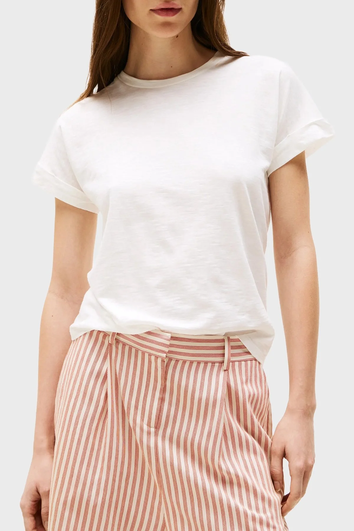 Tommy Hilfiger Yumuşak Dokulu Pamuklu Regular Fit Bisiklet Yaka Bayan T Shirt WW0WW45747 YBL BEYAZ - 1