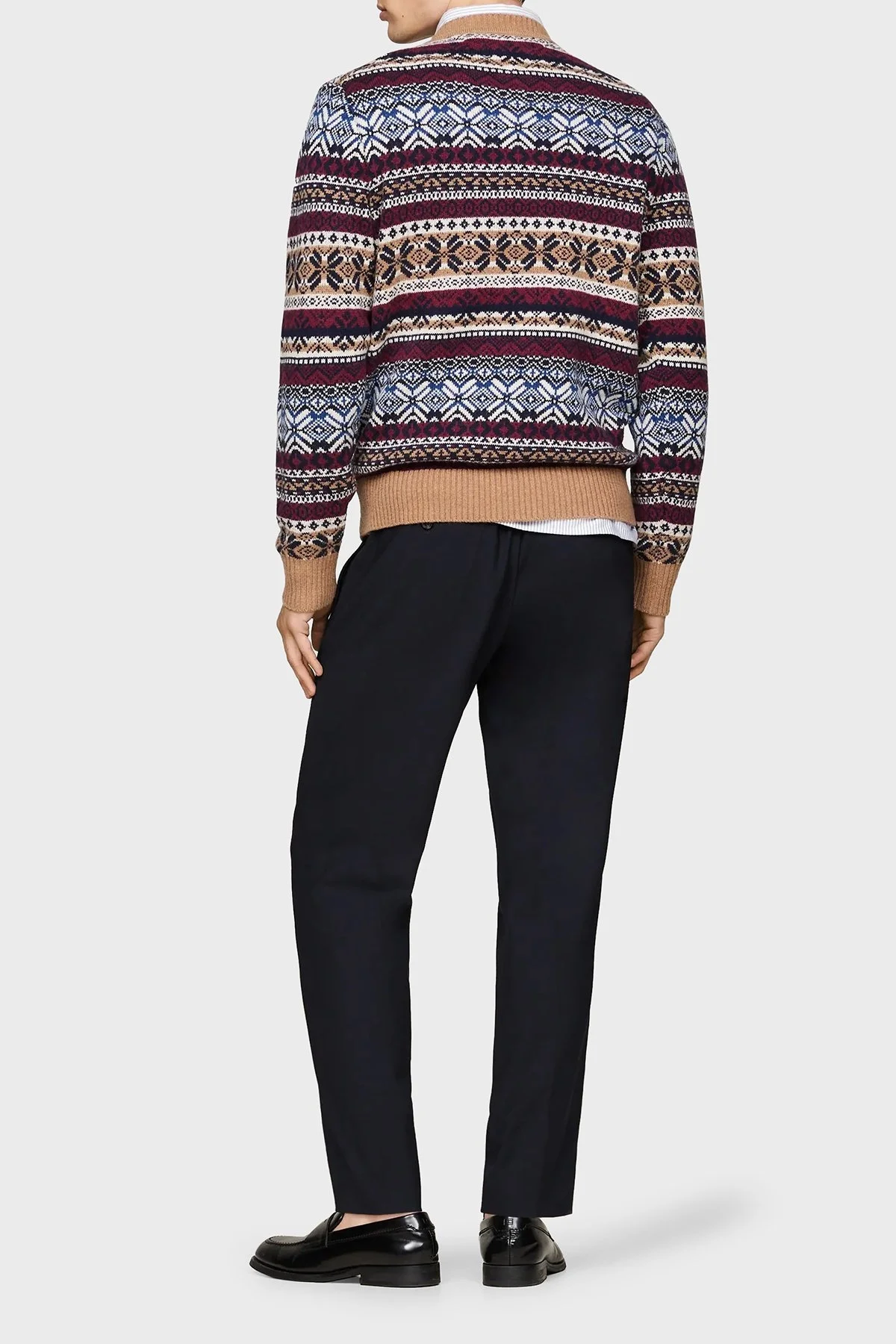 Tommy Hilfiger Yün Karışımlı Regular Fit Bisiklet Yaka Desenli Erkek Kazak MW0MW37026 0HD KAHVE - 8