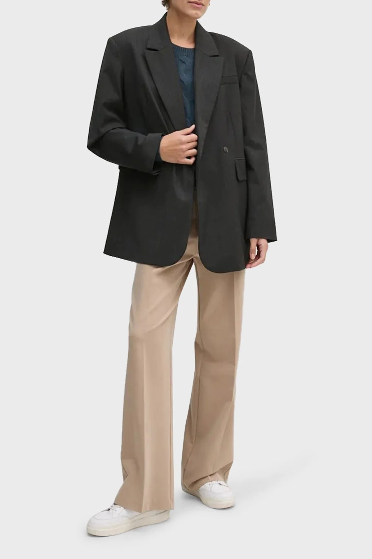 Tommy Hilfiger Yünlü Regular Fit Bisiklet Yaka Bayan Kazak WW0WW43586 POM LACİVERT - 7