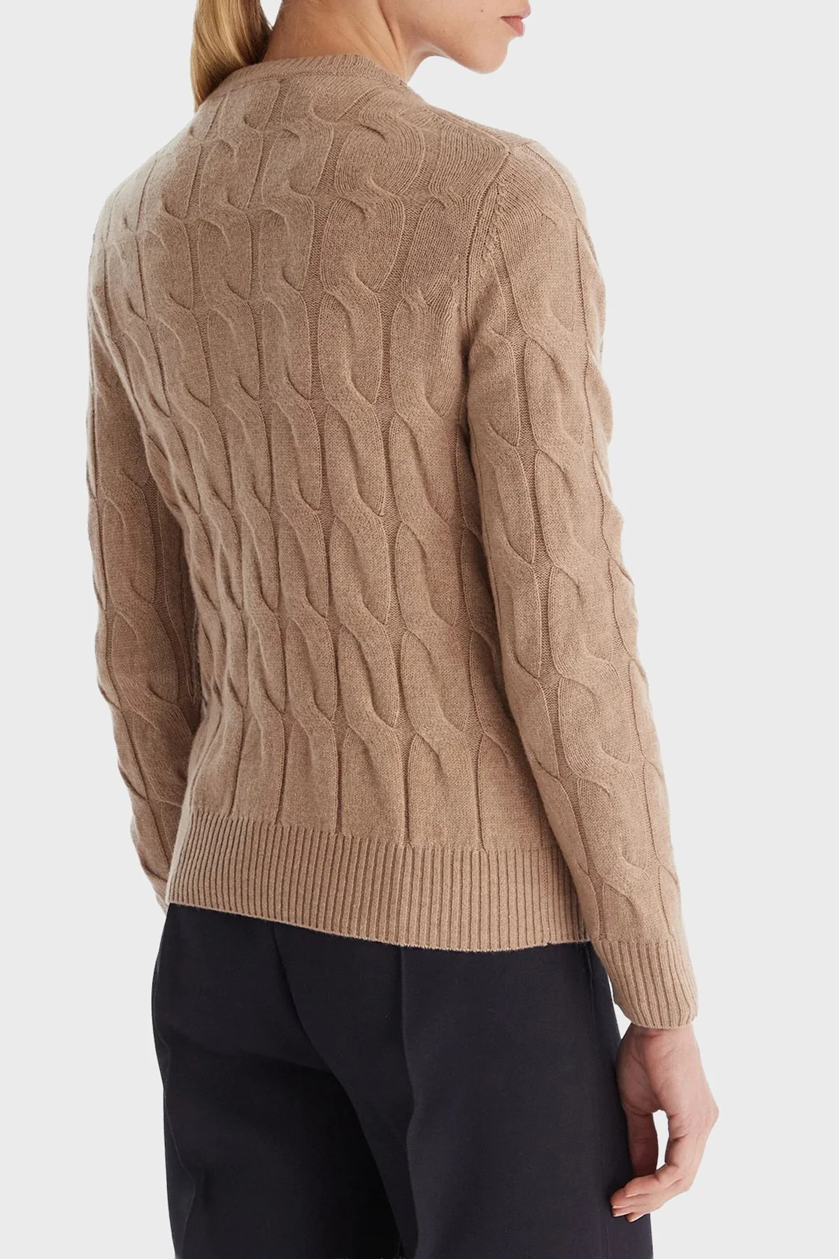 Tommy Hilfiger Yünlü Regular Fit Bisiklet Yaka Örgü Bayan Kazak WW0WW43586 ADM BEJ - 3