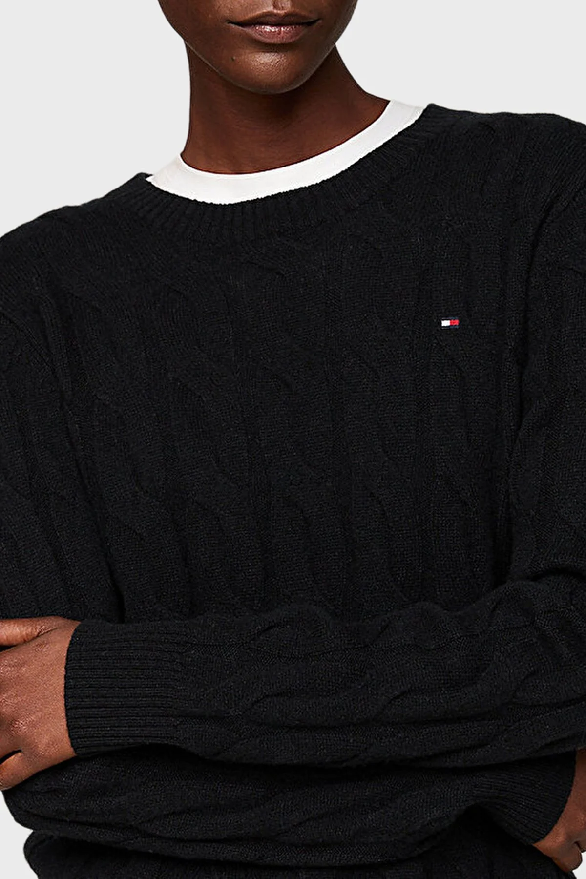 Tommy Hilfiger Yünlü Regular Fit Bisiklet Yaka Örgü Bayan Kazak WW0WW43586 BDS SİYAH - 4