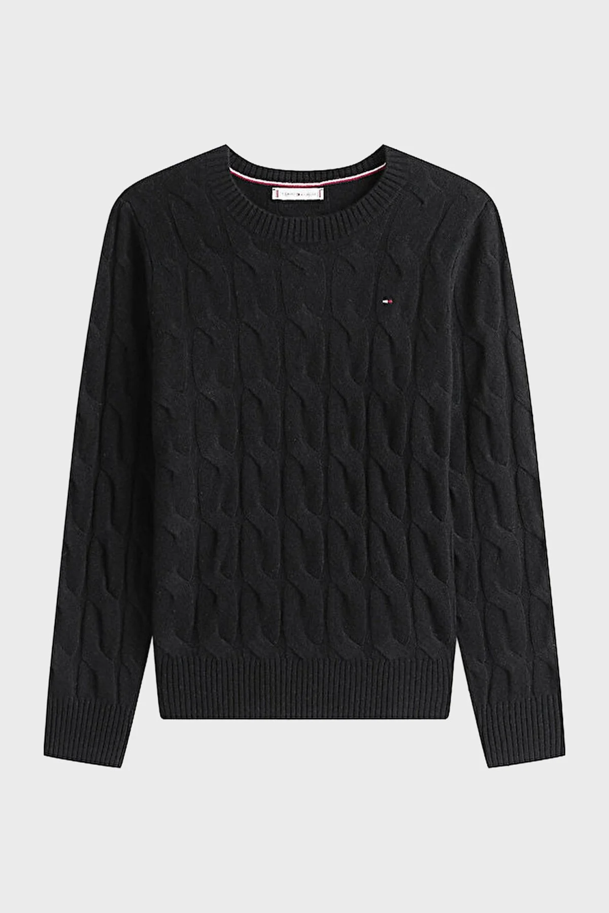 Tommy Hilfiger Yünlü Regular Fit Bisiklet Yaka Örgü Bayan Kazak WW0WW43586 BDS SİYAH - 6