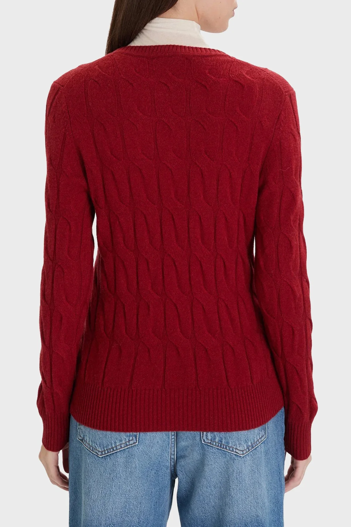 Tommy Hilfiger Yünlü Regular Fit Bisiklet Yaka Örgü Bayan Kazak WW0WW43586 XIT KIRMIZI - 3