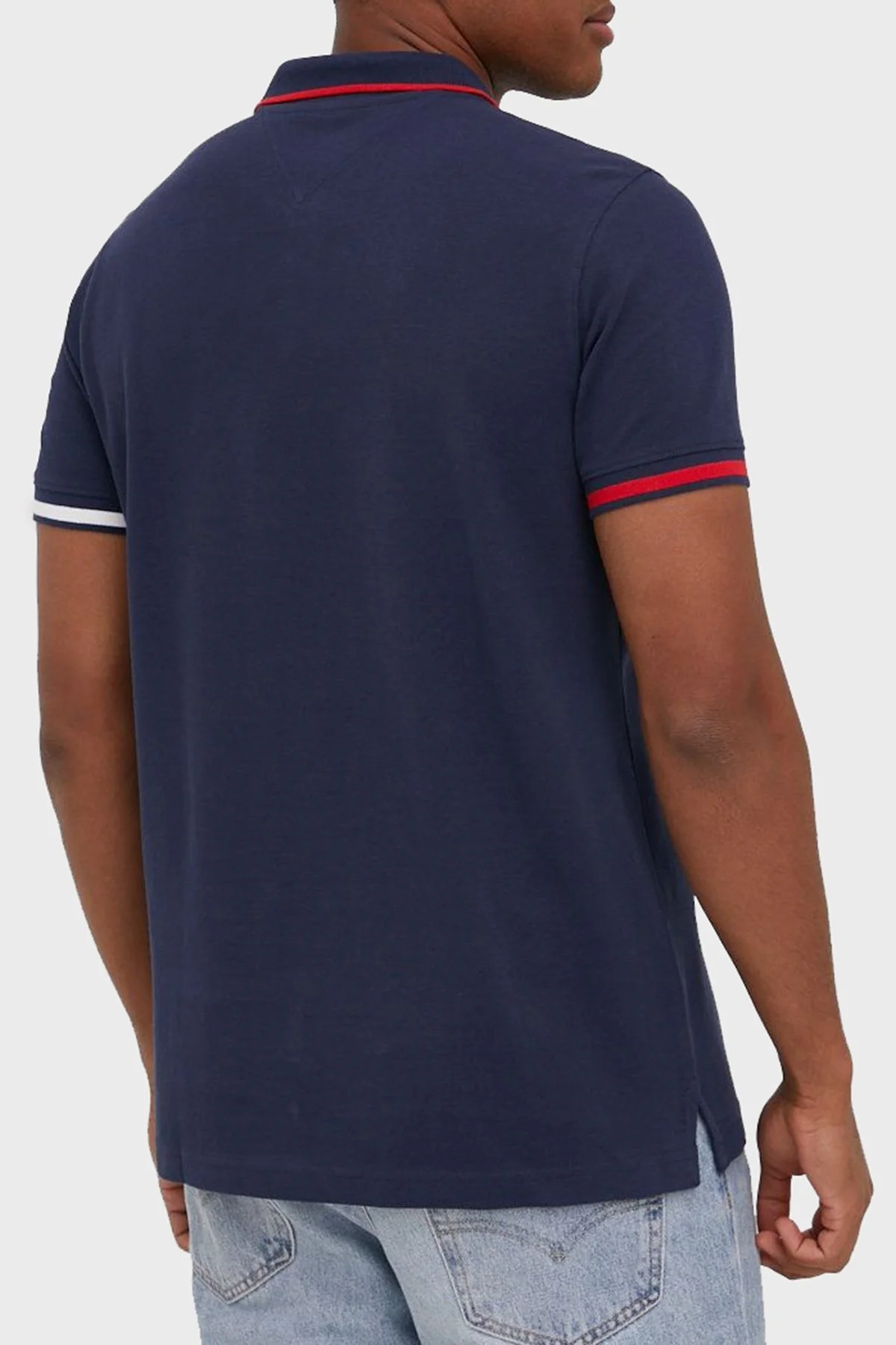 Tommy Jeans % 100 Organik Pamuk Regular Fit Düğmeli Erkek Polo T Shirt DM0DM12963 C87 LACİVERT - 4