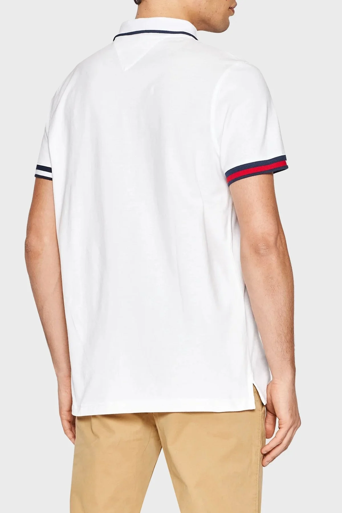 Tommy Jeans % 100 Organik Pamuk Regular Fit Düğmeli Erkek Polo T Shirt DM0DM12963 YBR BEYAZ - 2