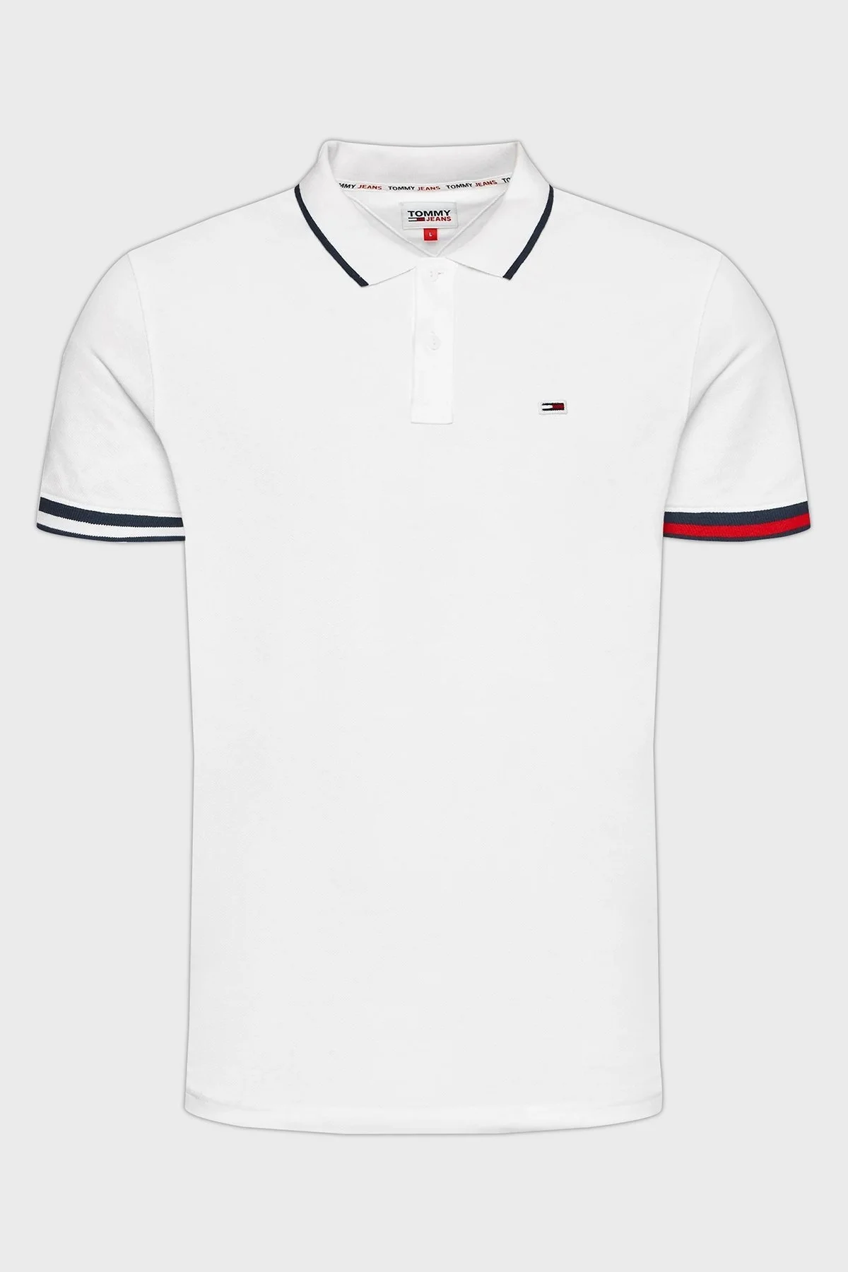 Tommy Jeans % 100 Organik Pamuk Regular Fit Düğmeli Erkek Polo T Shirt DM0DM12963 YBR BEYAZ - 4