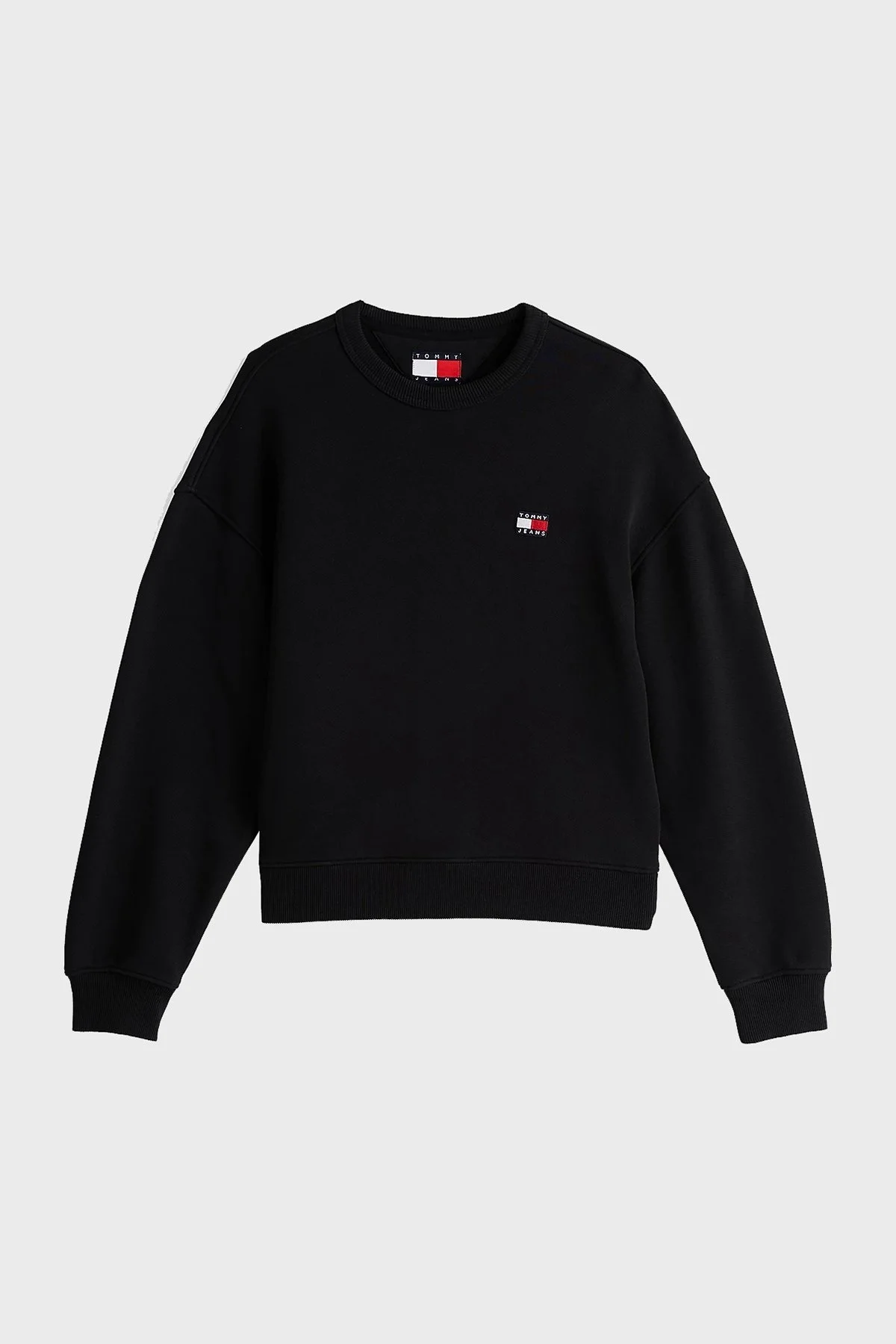 Tommy Jeans % 100 Pamuk Boxy Fit Bisiklet Yaka Bayan Sweat DW0DW19408 BDS SİYAH - 5