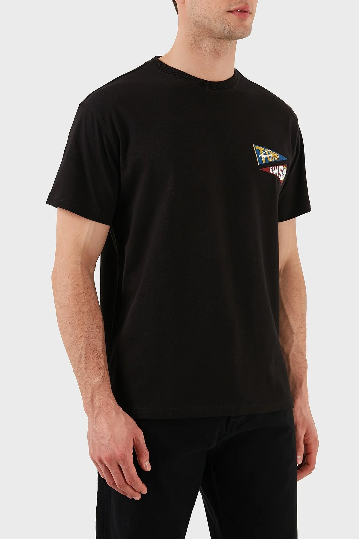 Tommy Jeans % 100 Pamuk Loose Fit Sırt Baskılı Erkek T Shirt DM0DM20350 BDS SİYAH - 2