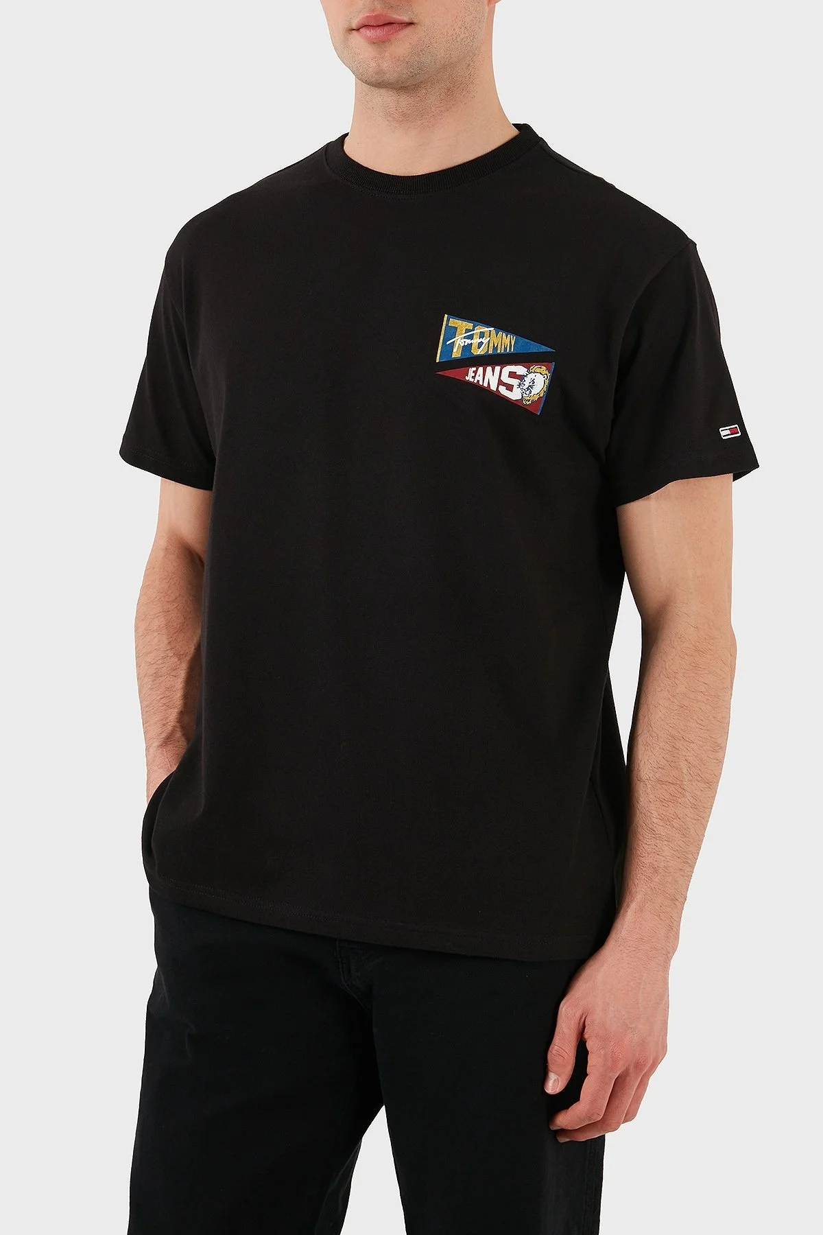 Tommy Jeans % 100 Pamuk Loose Fit Sırt Baskılı Erkek T Shirt DM0DM20350 BDS SİYAH - 4