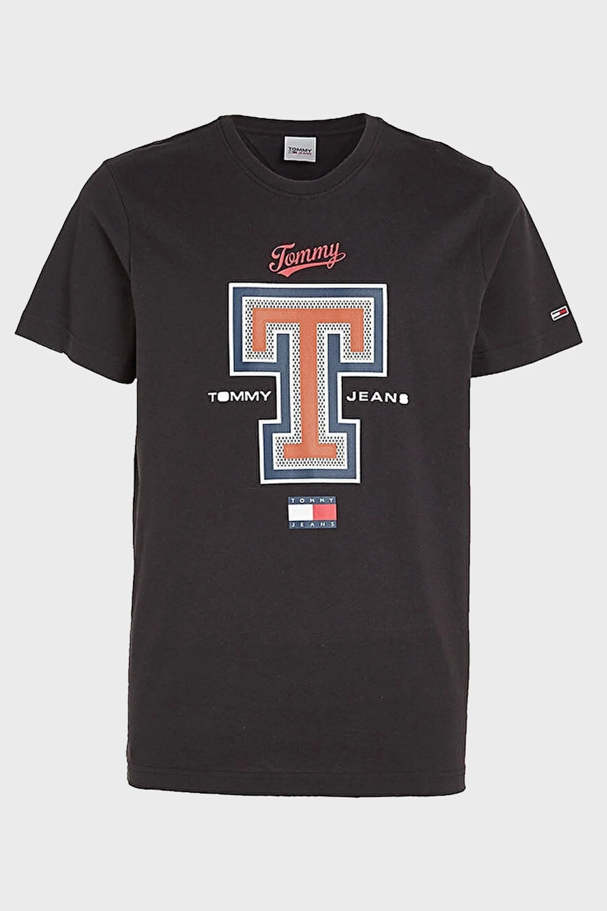 Tommy Jeans % 100 Pamuk Regular Fit Bisiklet Yaka Erkek T Shirt DM0DM16404 BDS SİYAH - 5