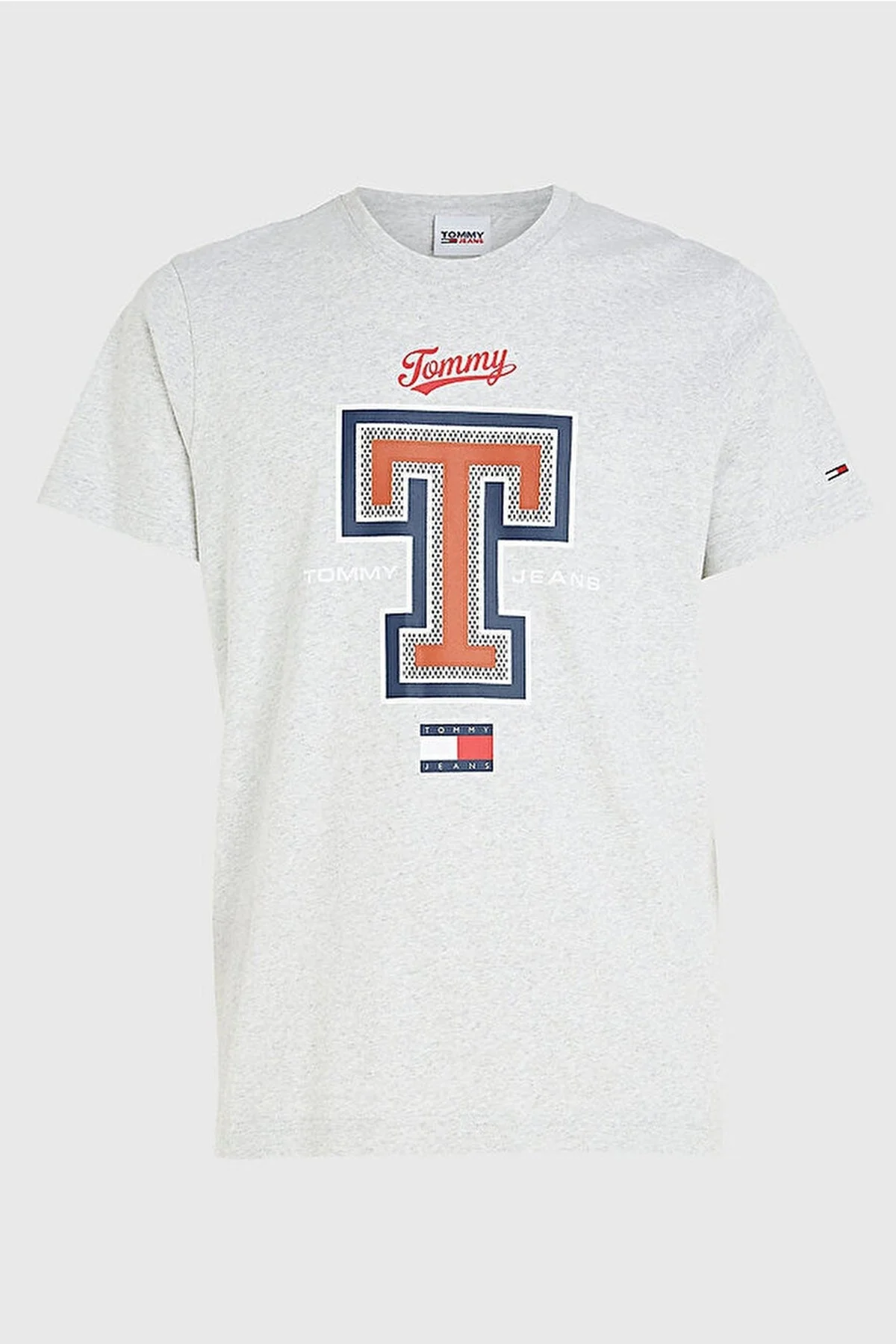 Tommy Jeans % 100 Pamuk Regular Fit Bisiklet Yaka Erkek T Shirt DM0DM16404 PJ4 GRİ - 5