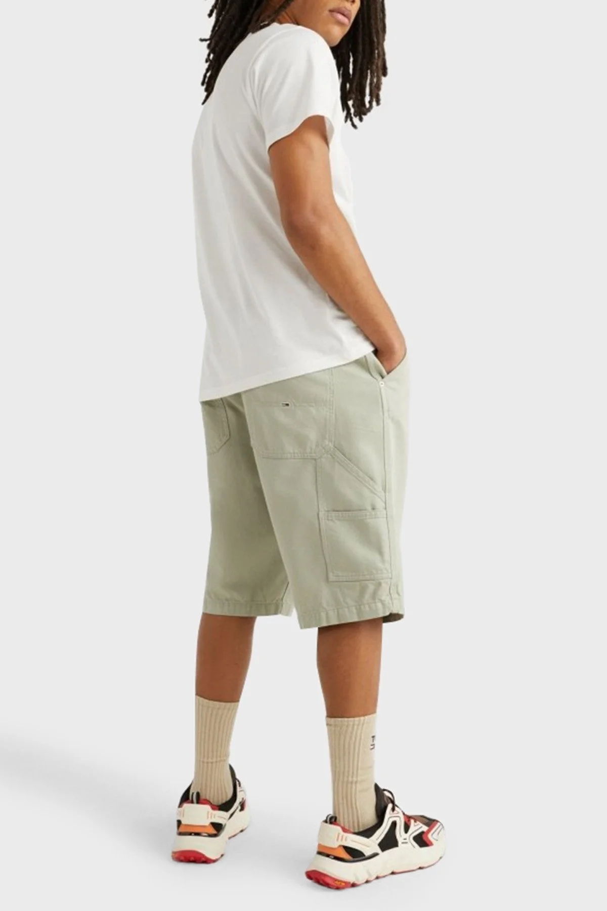 Tommy Jeans % 100 Pamuk Regular Fit Bisiklet Yaka Erkek T Shirt DM0DM16405 YBR BEYAZ - 3