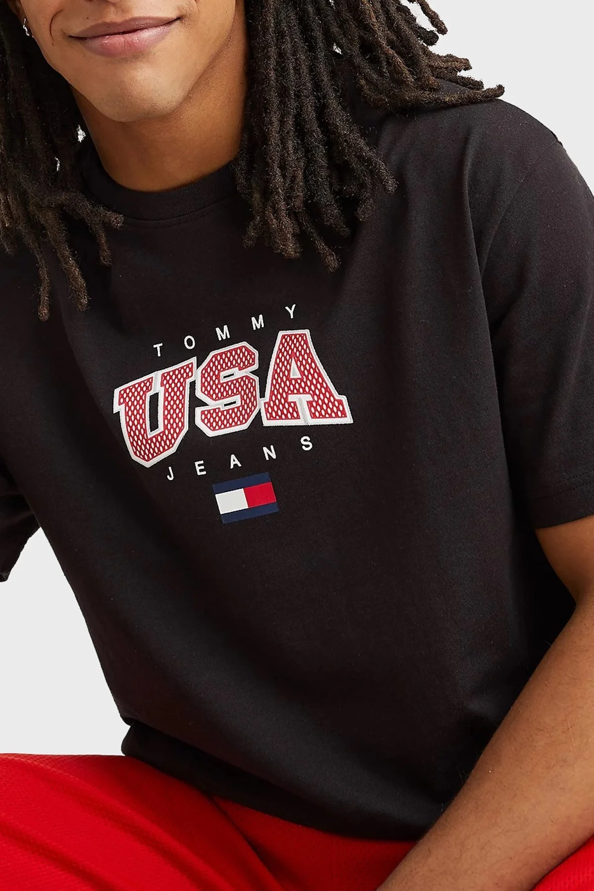 Tommy Jeans % 100 Pamuk Regular Fit Bisiklet Yaka Erkek T Shirt DM0DM16406 BDS SİYAH - 3