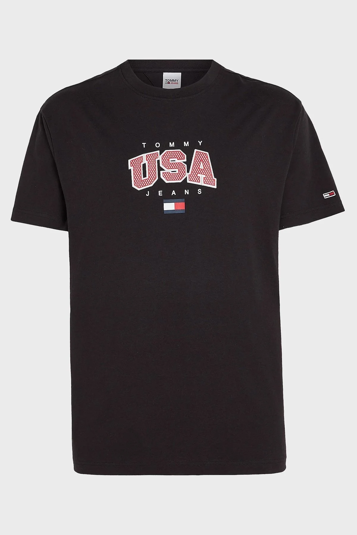 Tommy Jeans % 100 Pamuk Regular Fit Bisiklet Yaka Erkek T Shirt DM0DM16406 BDS SİYAH - 5