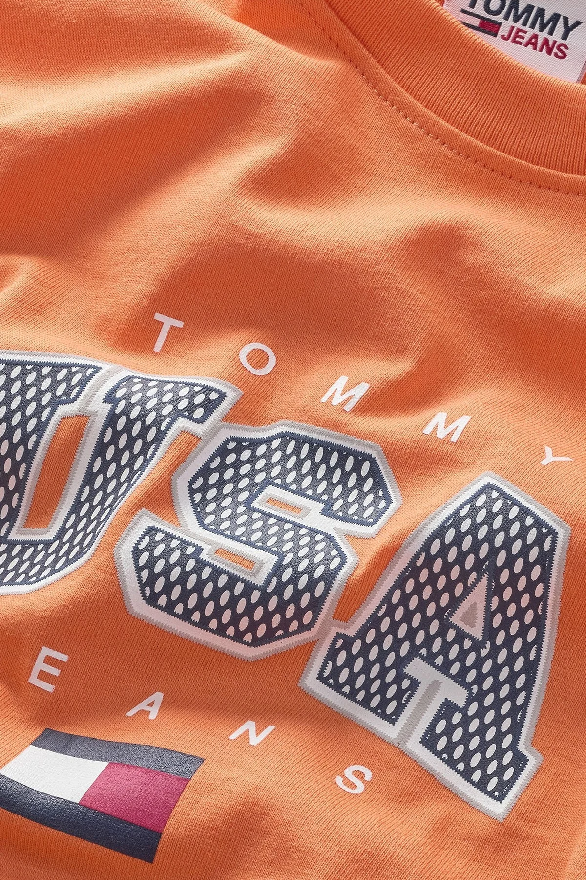 Tommy Jeans % 100 Pamuk Regular Fit Bisiklet Yaka Erkek T Shirt DM0DM16406 SDC ORANGE - 3