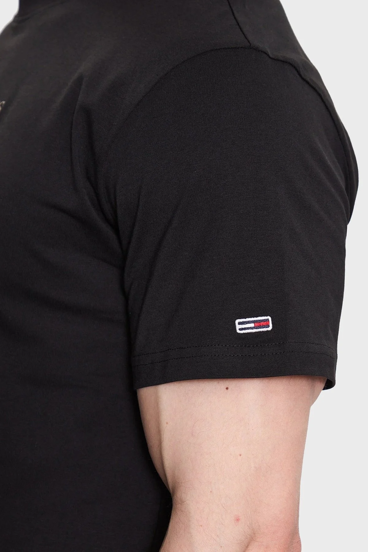Tommy Jeans % 100 Pamuk Regular Fit Bisiklet Yaka Erkek T Shirt DM0DM16825 BDS SİYAH - 5