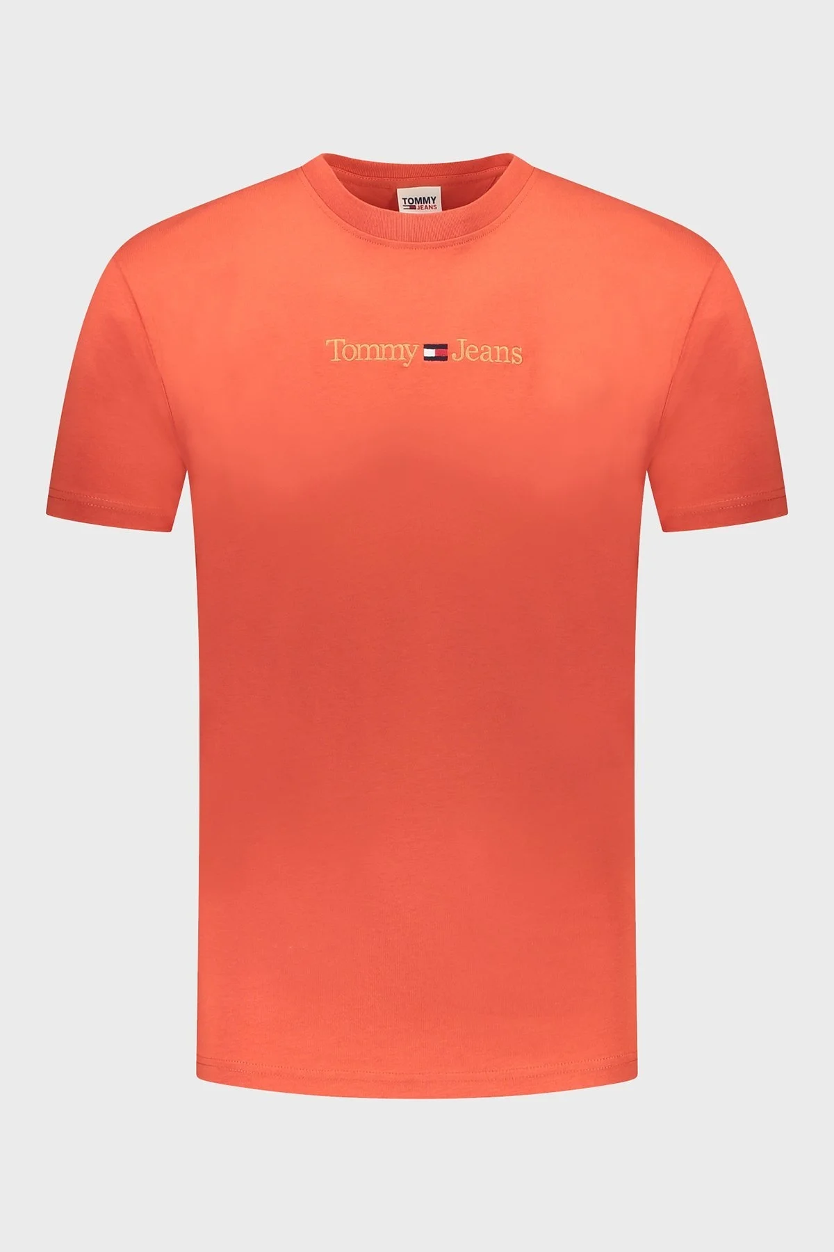 Tommy Jeans % 100 Pamuk Regular Fit Bisiklet Yaka Erkek T Shirt DM0DM16825 XM4 KİREMİT - 1