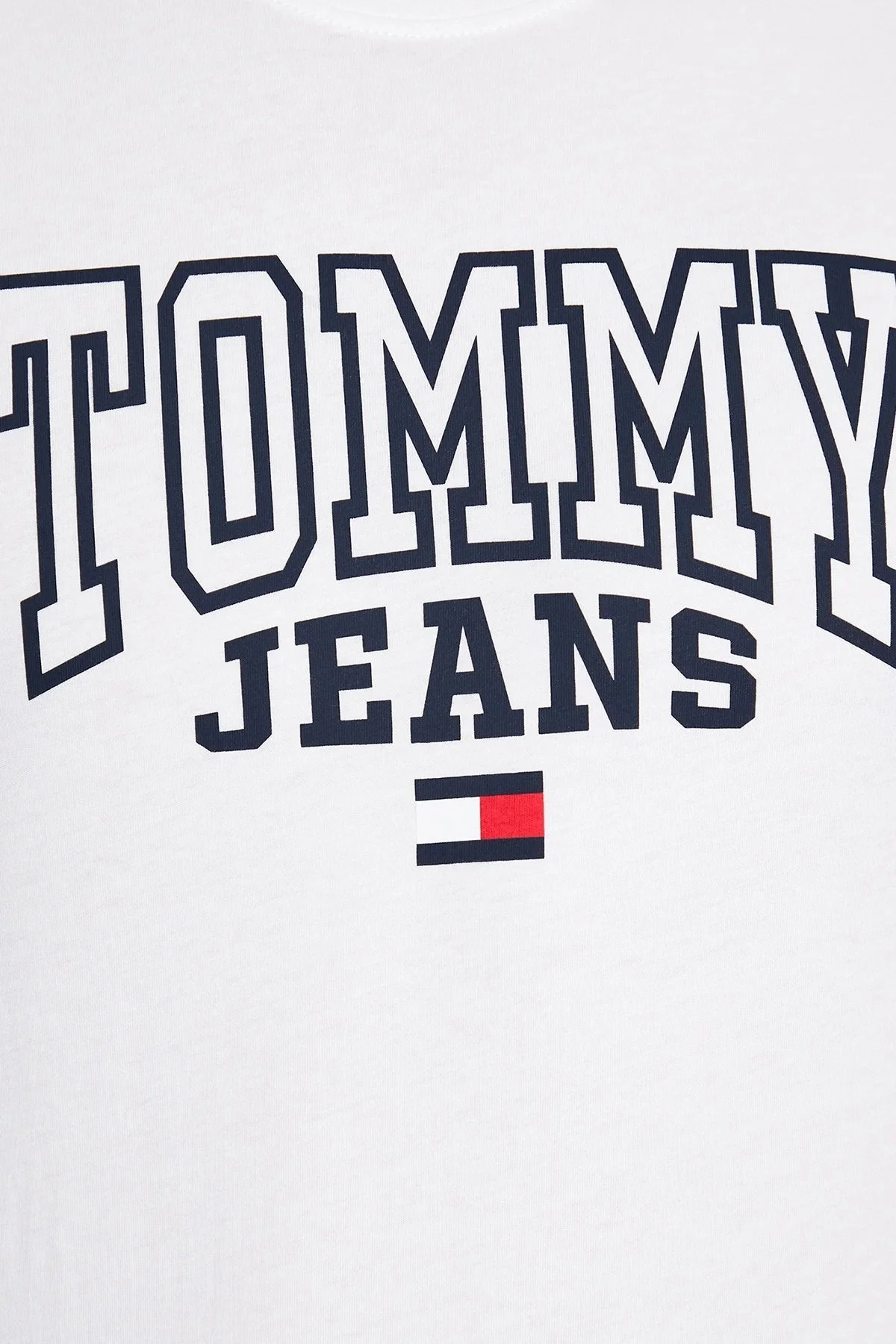 Tommy Jeans % 100 Pamuk Regular Fit Bisiklet Yaka Erkek T Shirt DM0DM16831 YBR BEYAZ - 4