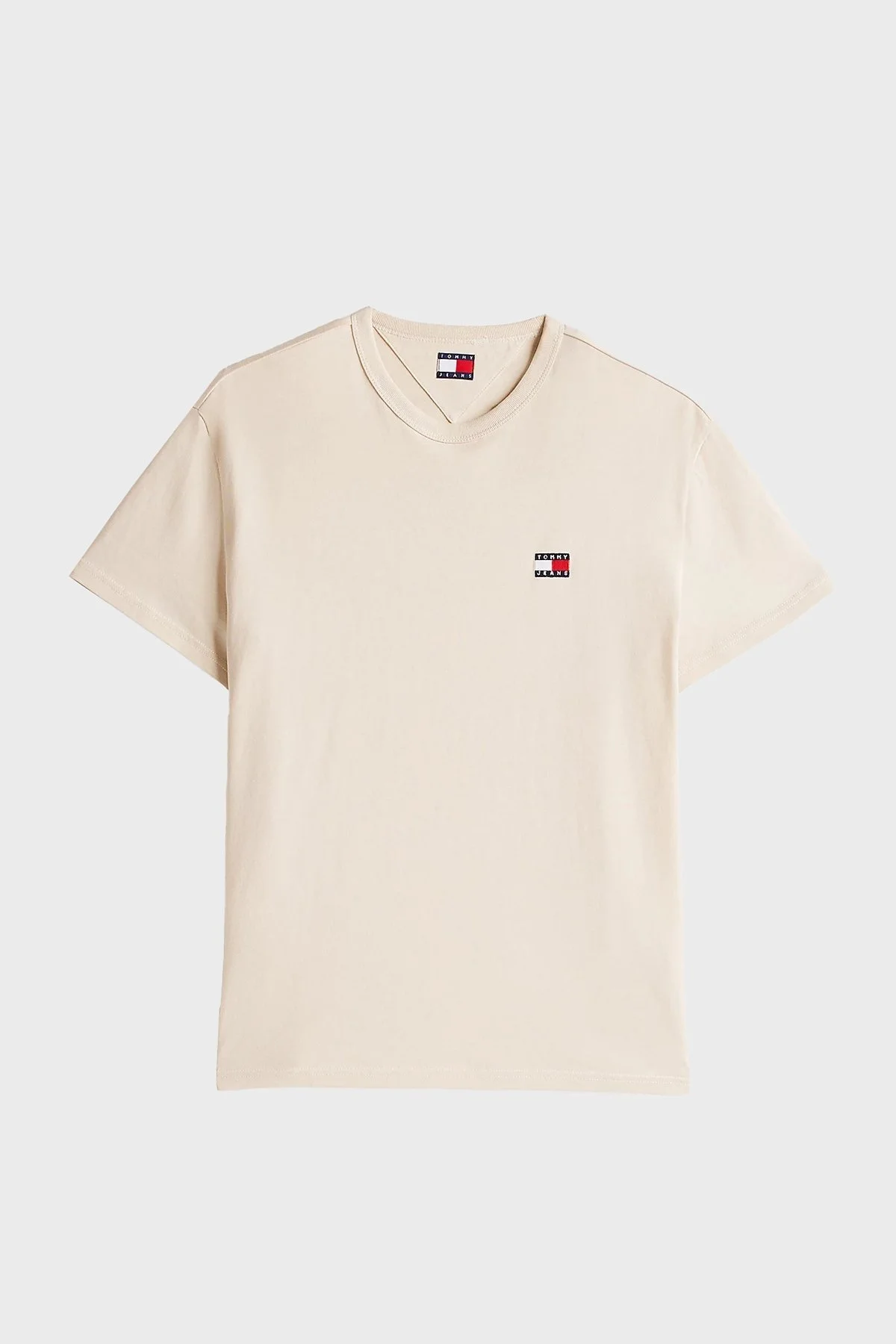 Tommy Jeans % 100 Pamuk Regular Fit Bisiklet Yaka Erkek T Shirt DM0DM20322 ACG BEJ - 5