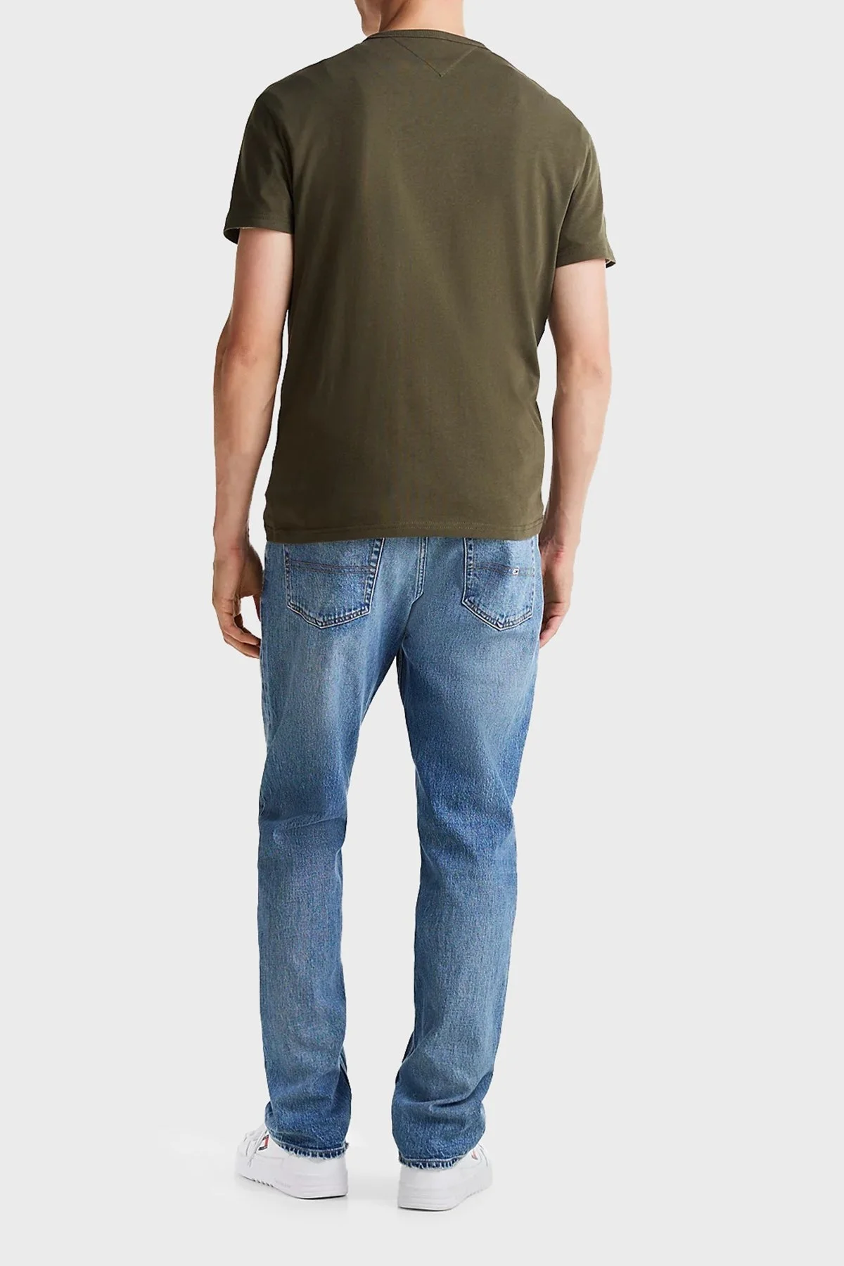 Tommy Jeans % 100 Pamuk Regular Fit Bisiklet Yaka Erkek T Shirt DM0DM20322 M12 YEŞİL - 3