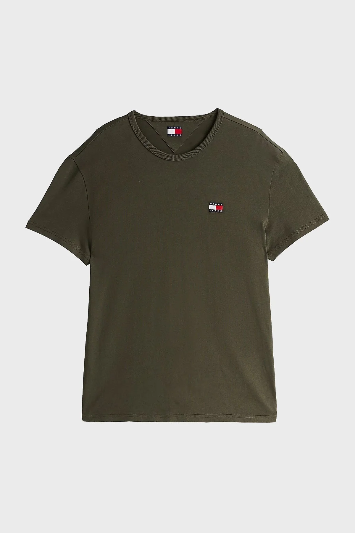 Tommy Jeans % 100 Pamuk Regular Fit Bisiklet Yaka Erkek T Shirt DM0DM20322 M12 YEŞİL - 5