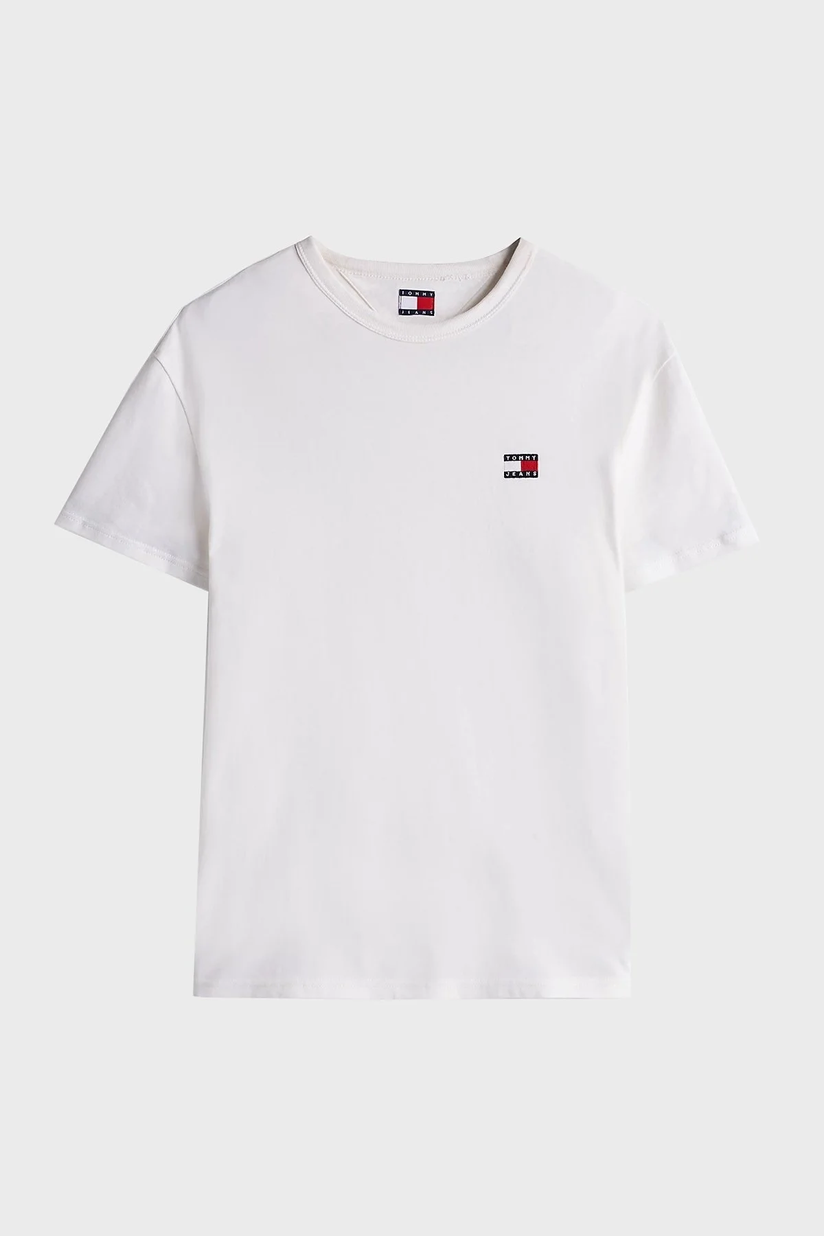 Tommy Jeans % 100 Pamuk Regular Fit Bisiklet Yaka Erkek T Shirt DM0DM20322 YBL BEYAZ - 5