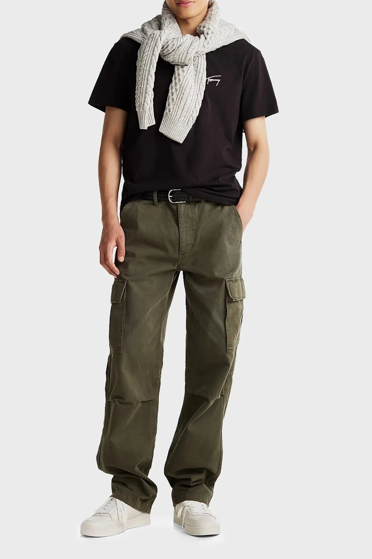 Tommy Jeans % 100 Pamuk Regular Fit Bisiklet Yaka Erkek T Shirt DM0DM21140 BDS SİYAH - 3