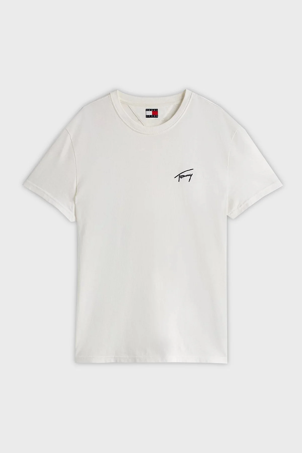 Tommy Jeans % 100 Pamuk Regular Fit Bisiklet Yaka Erkek T Shirt DM0DM21140 YBL BEYAZ - 5