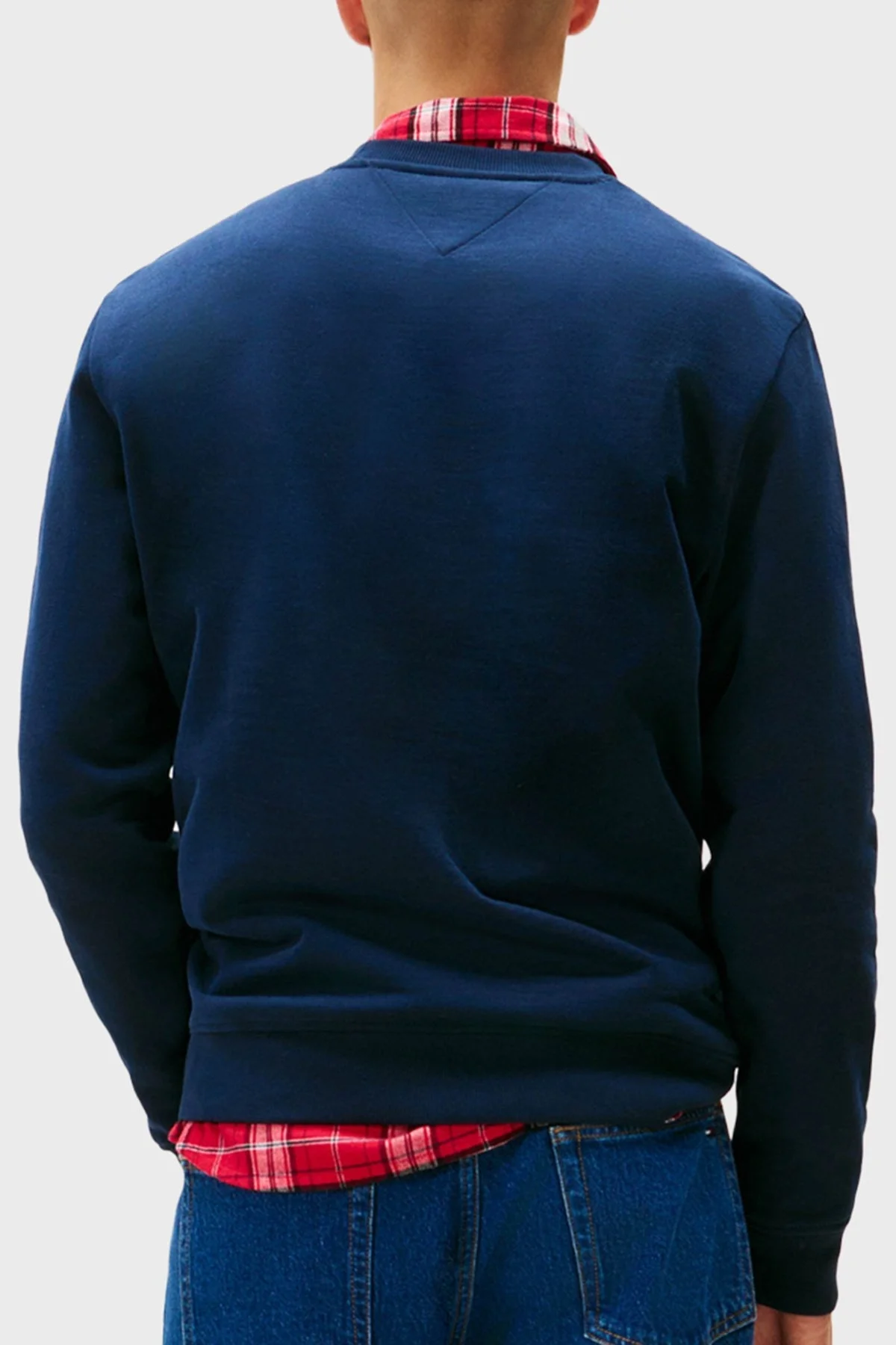 Tommy Jeans % 100 Pamuk Regular Fit Bisiklet Yaka Logolu Erkek Sweat DM0DM22093 C1G LACİVERT - 3