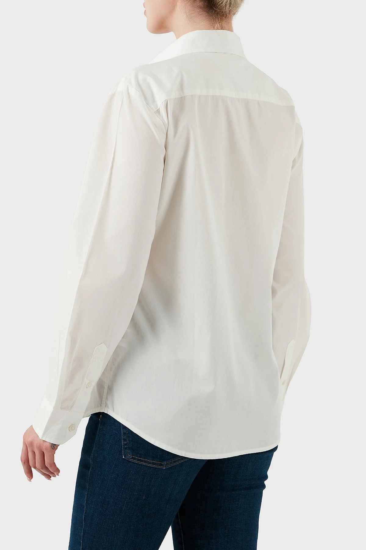 Tommy Jeans % 100 Pamuk Regular Fit Düğmeli Yaka Bayan Gömlek W0DW20290 YBL BEYAZ - 7
